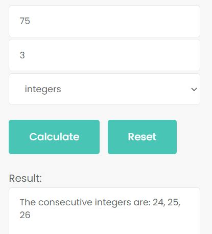 sum of consecutive integers calculator